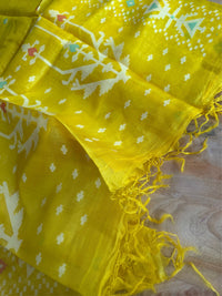 SORSHE - Yellow tussar saree comes with blouse piece