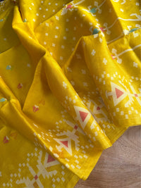 SORSHE - Yellow tussar saree comes with blouse piece