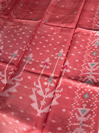 KESARI - Orange tussar saree comes with blouse piece