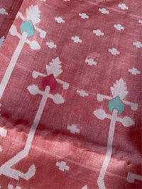 KESARI - Orange tussar saree comes with blouse piece
