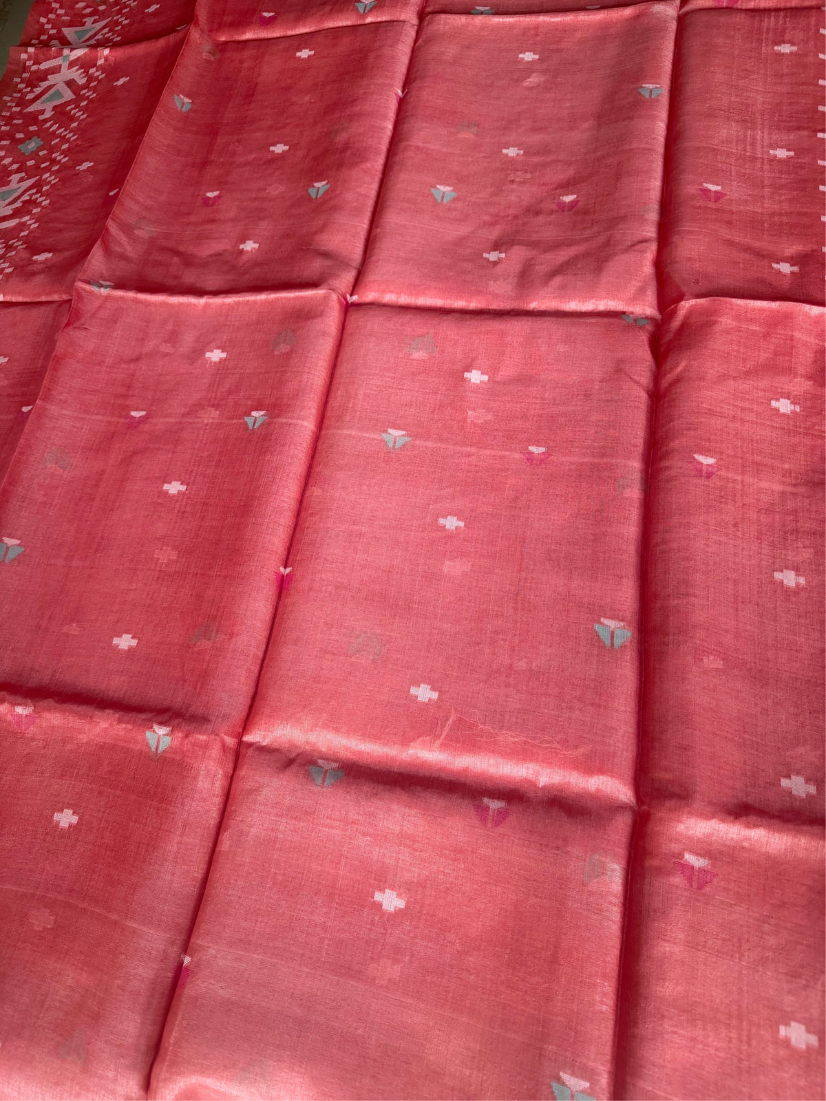KESARI - Orange tussar saree comes with blouse piece