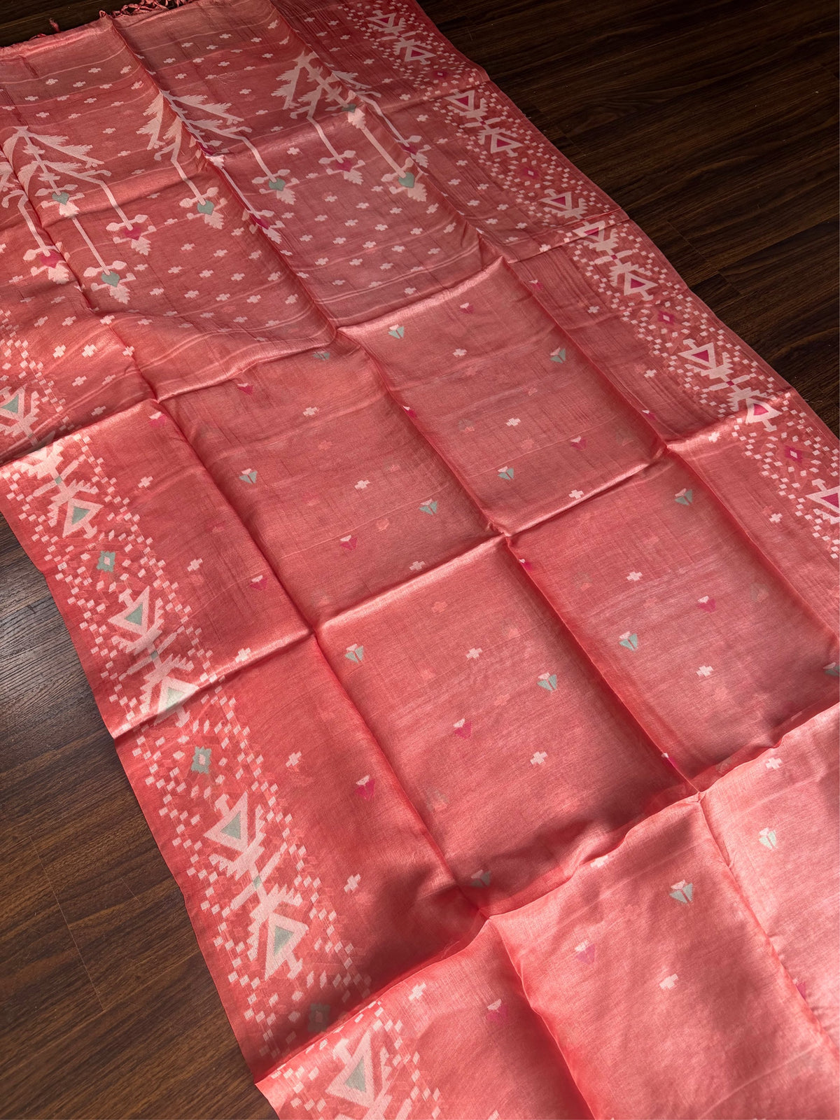 KESARI - Orange tussar saree comes with blouse piece