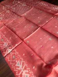 KESARI - Orange tussar saree comes with blouse piece
