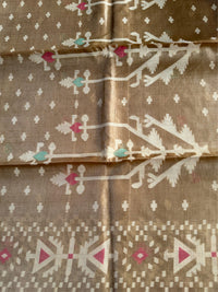 ALPONA - Brown tussar saree comes with blouse piece