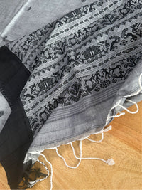 SHYAMAL - Grey cotton saree comes with blouse piece