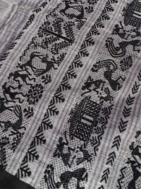 SHYAMAL - Grey cotton saree comes with blouse piece