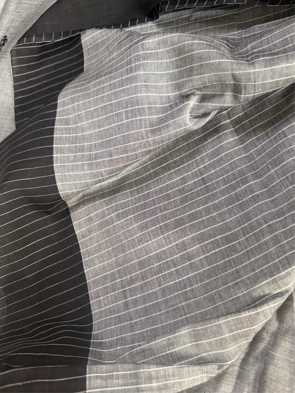 SHYAMAL - Grey cotton saree comes with blouse piece