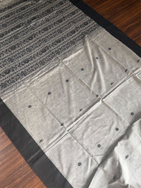 SHYAMAL - Grey cotton saree comes with blouse piece