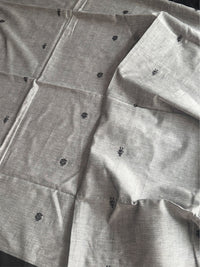 SHYAMAL - Grey cotton saree comes with blouse piece