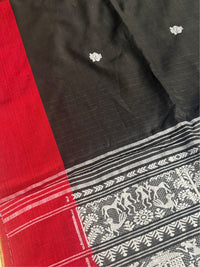 NISHI - Black cotton saree comes with blouse piece