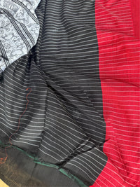 NISHI - Black cotton saree comes with blouse piece