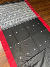 NISHI - Black cotton saree comes with blouse piece