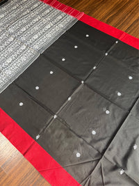 NISHI - Black cotton saree comes with blouse piece