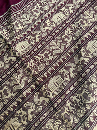 KUMKUM  - Mehroon  cotton saree comes with blouse piece