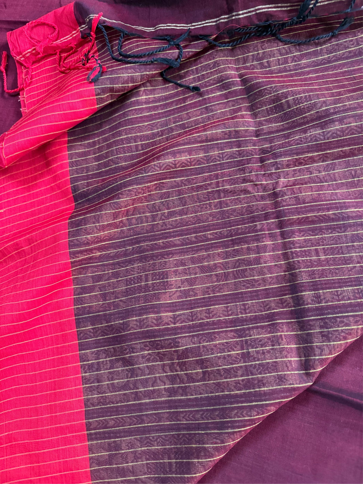 KUMKUM  - Mehroon  cotton saree comes with blouse piece