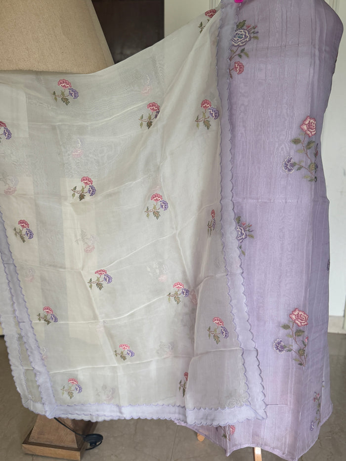 Lilac Garden Cross Stitch-3 Piece Suit Set
