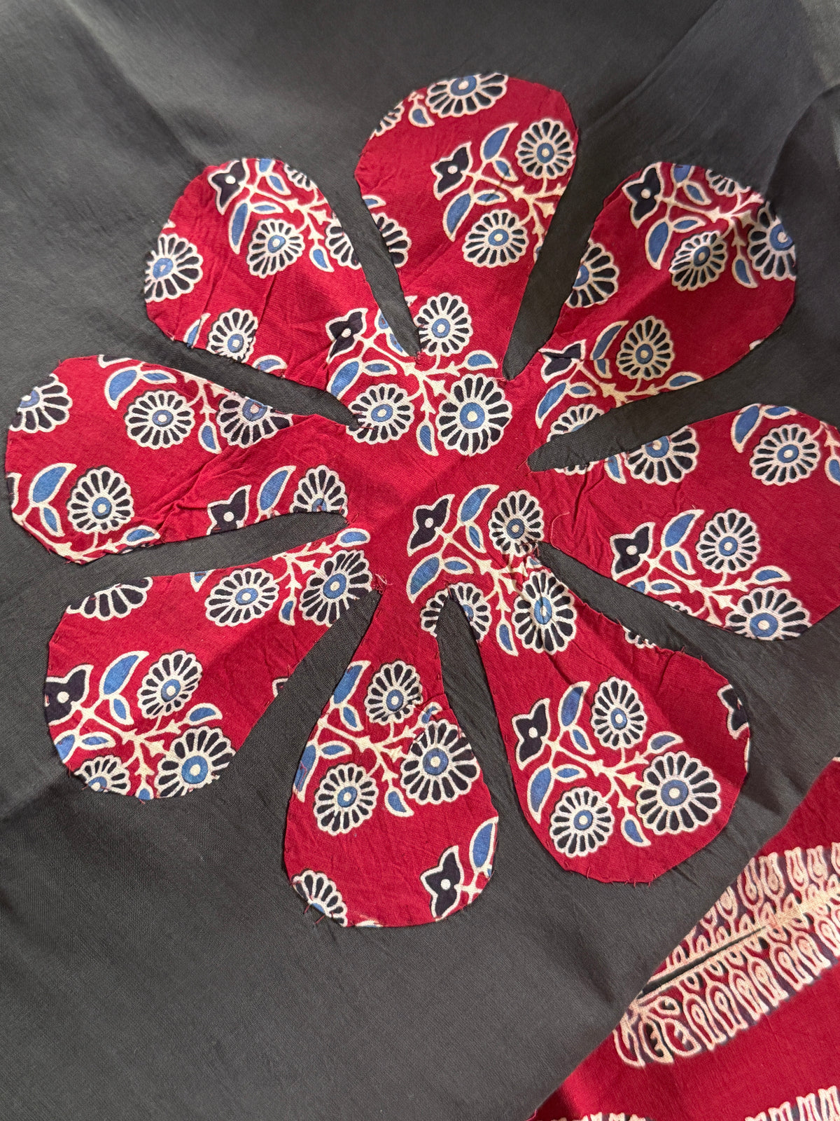 Abhira Red Patchwork-3 Piece Suit Set