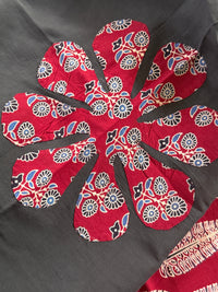 Abhira Red Patchwork-3 Piece Suit Set