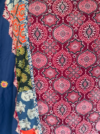 Abhira Blue Pink Patchwork-3 Piece Suit Set