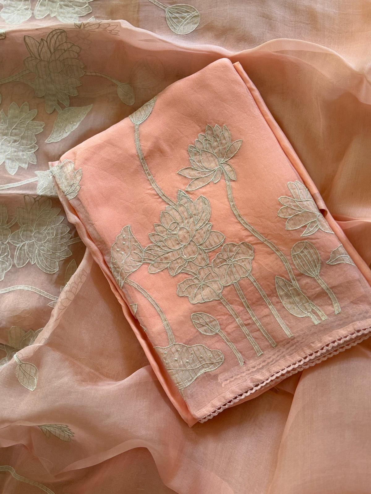 Lotus Pastel Orange-3 Piece Suit Set