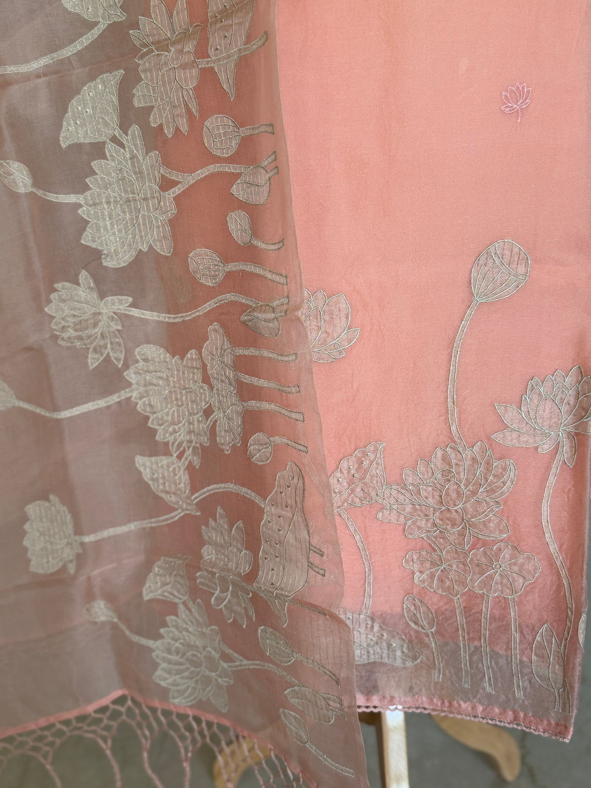 Lotus Pastel Orange-3 Piece Suit Set