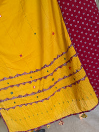 Abhira Red Yellow Patchwork-3 Piece Suit Set