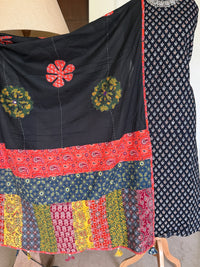 Abhira Black Patchwork-3 Piece Suit Set