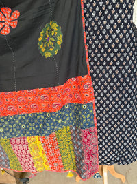 Abhira Black Patchwork-3 Piece Suit Set