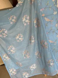 Bluish Pink Bird-3 Piece Suit Set