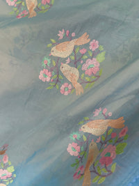 Bluish Pink Bird-3 Piece Suit Set