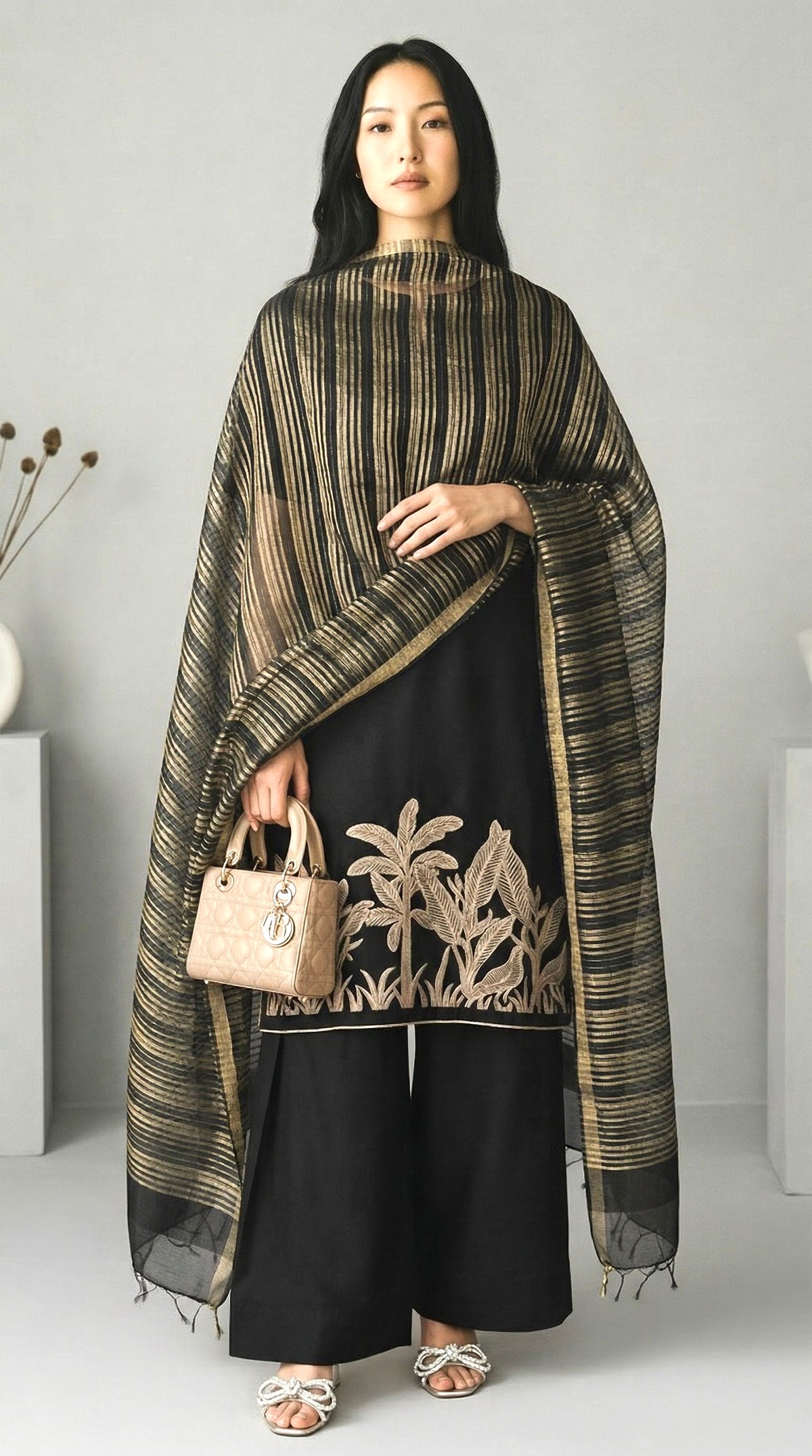 Golden Strip Noir-3 Piece Suit Set
